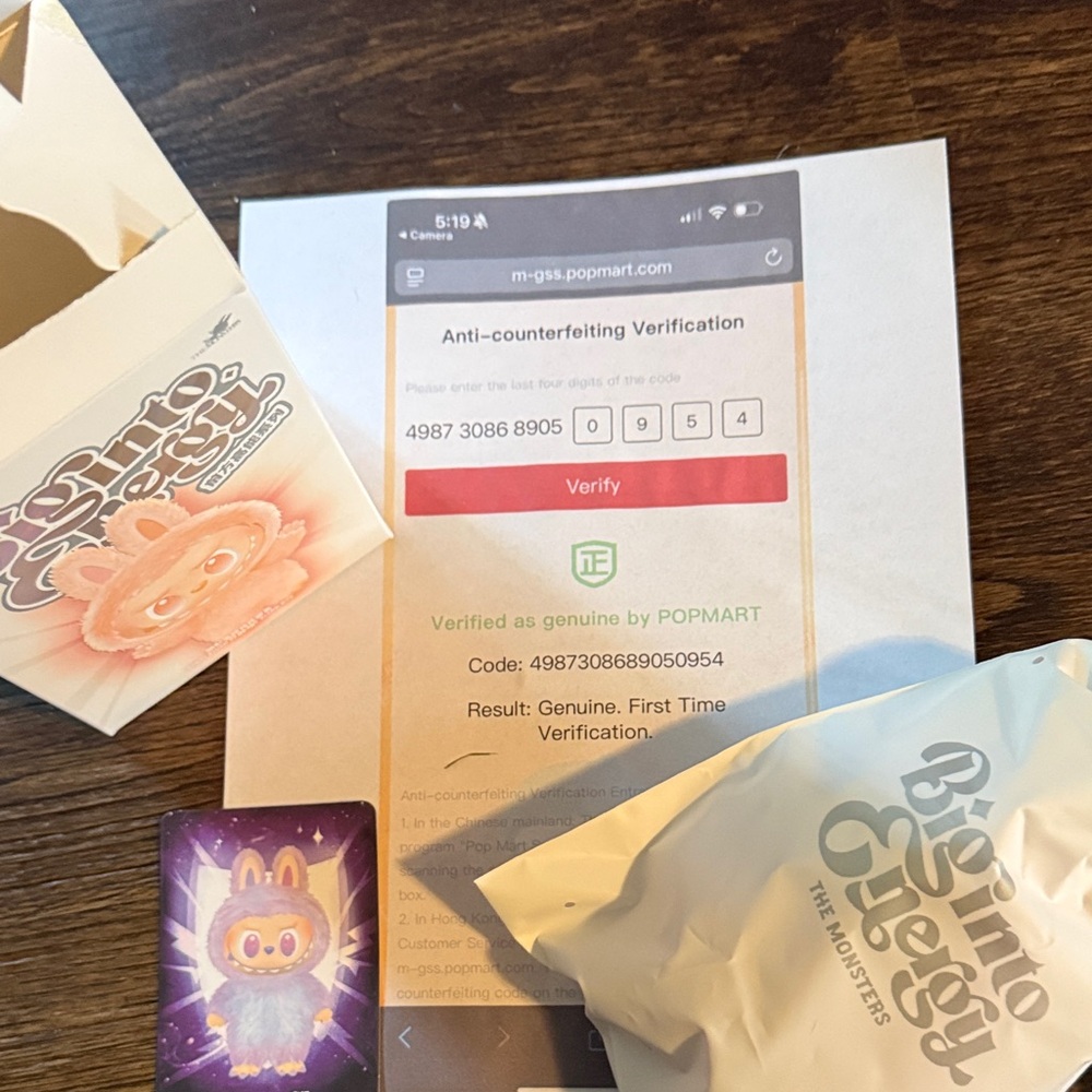 Authentic Opened Box Sealed String Bag Big Into Energy (Luck)